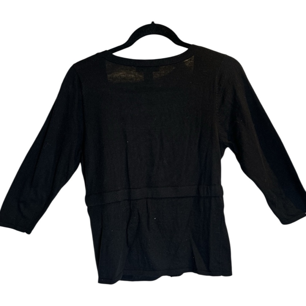 White House Black Market Black Cardigan with White Accents - Picture 8 of 10